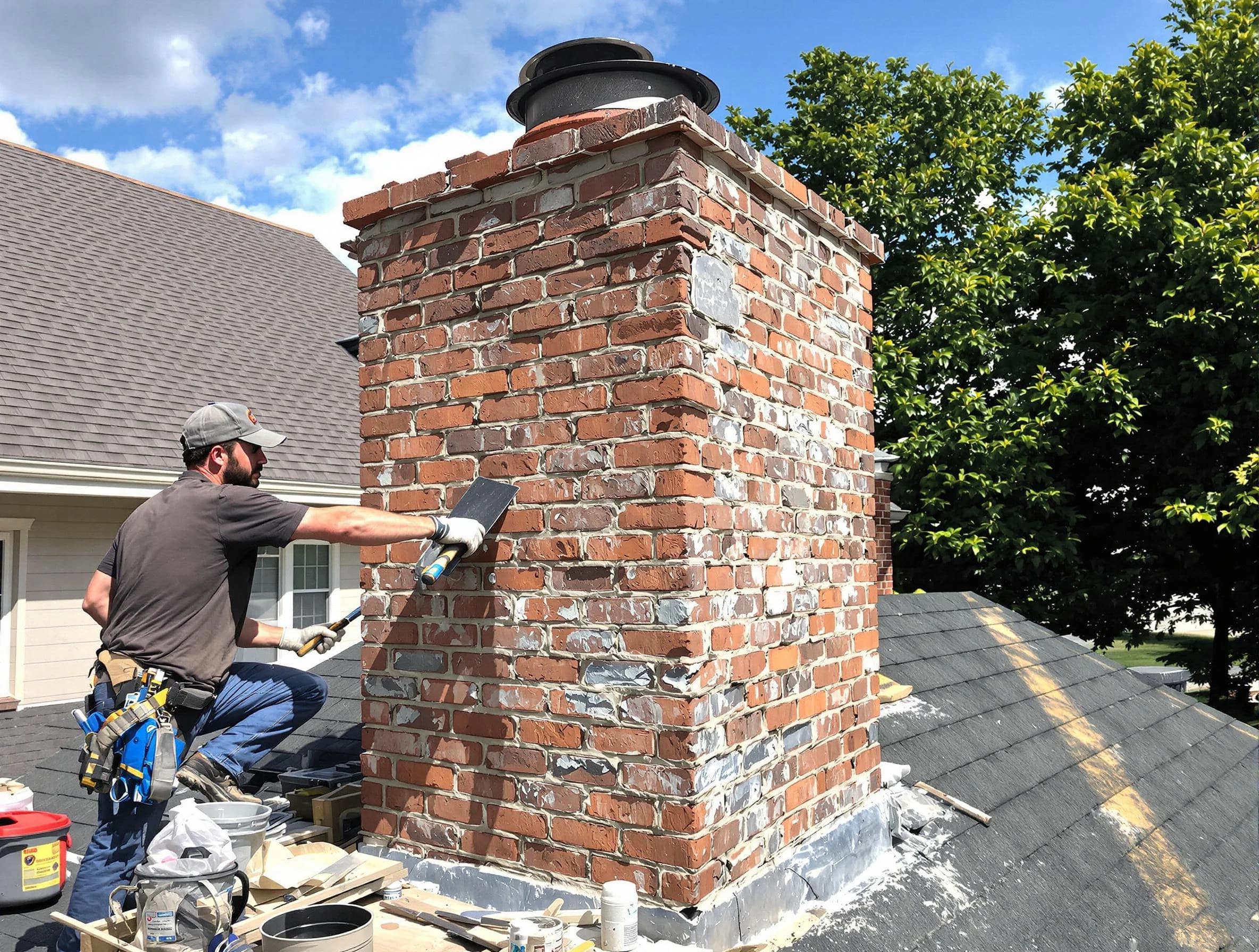 Completed chimney rebuild by Staten Island Chimney Sweep in Staten Island, NY