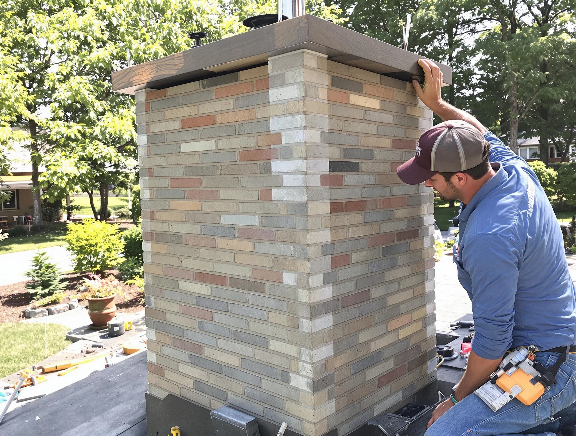 Staten Island Chimney Sweep completing a modern chimney remodel in Staten Island, NY