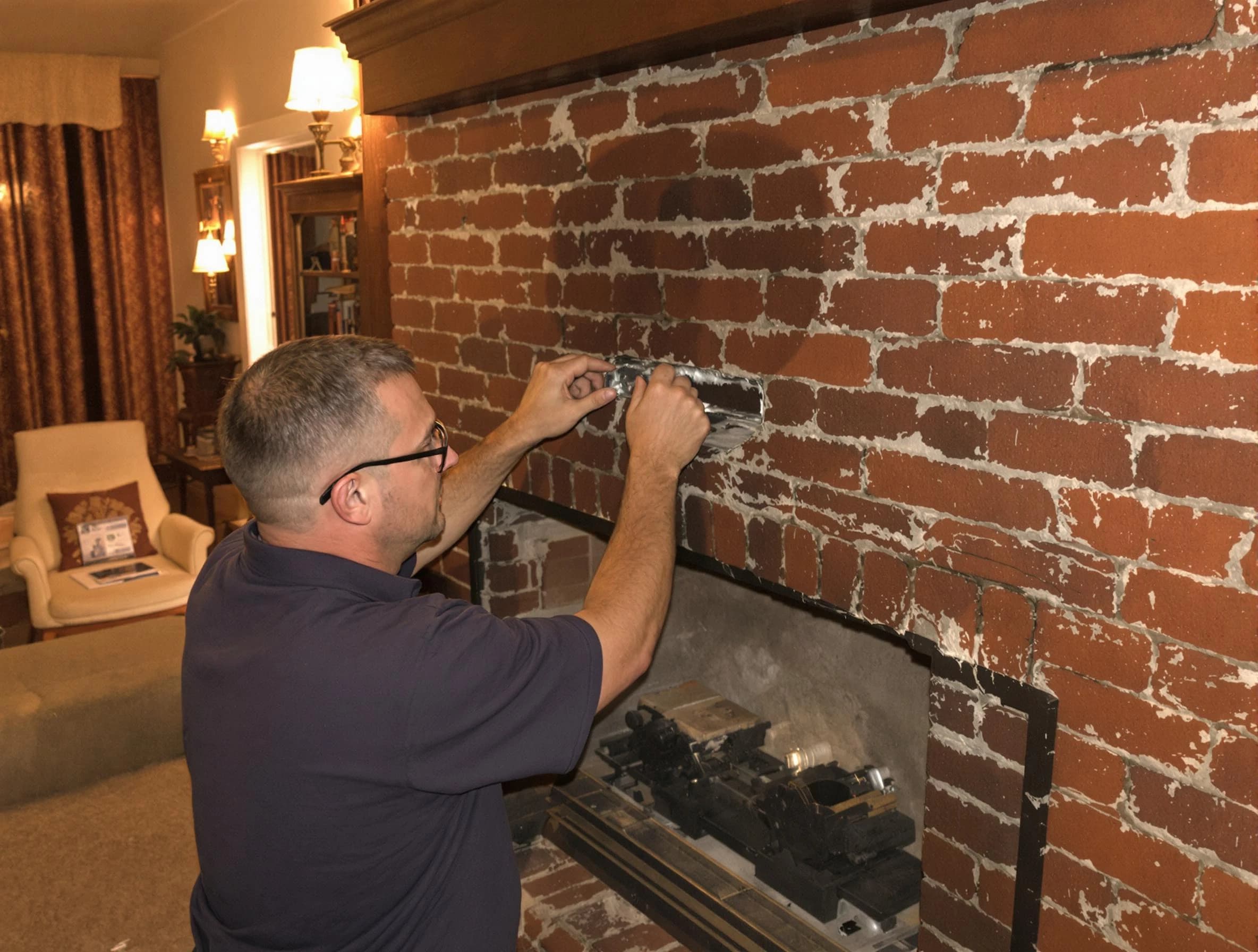 Staten Island Chimney Sweep expert fixing a fireplace in Staten Island, NY