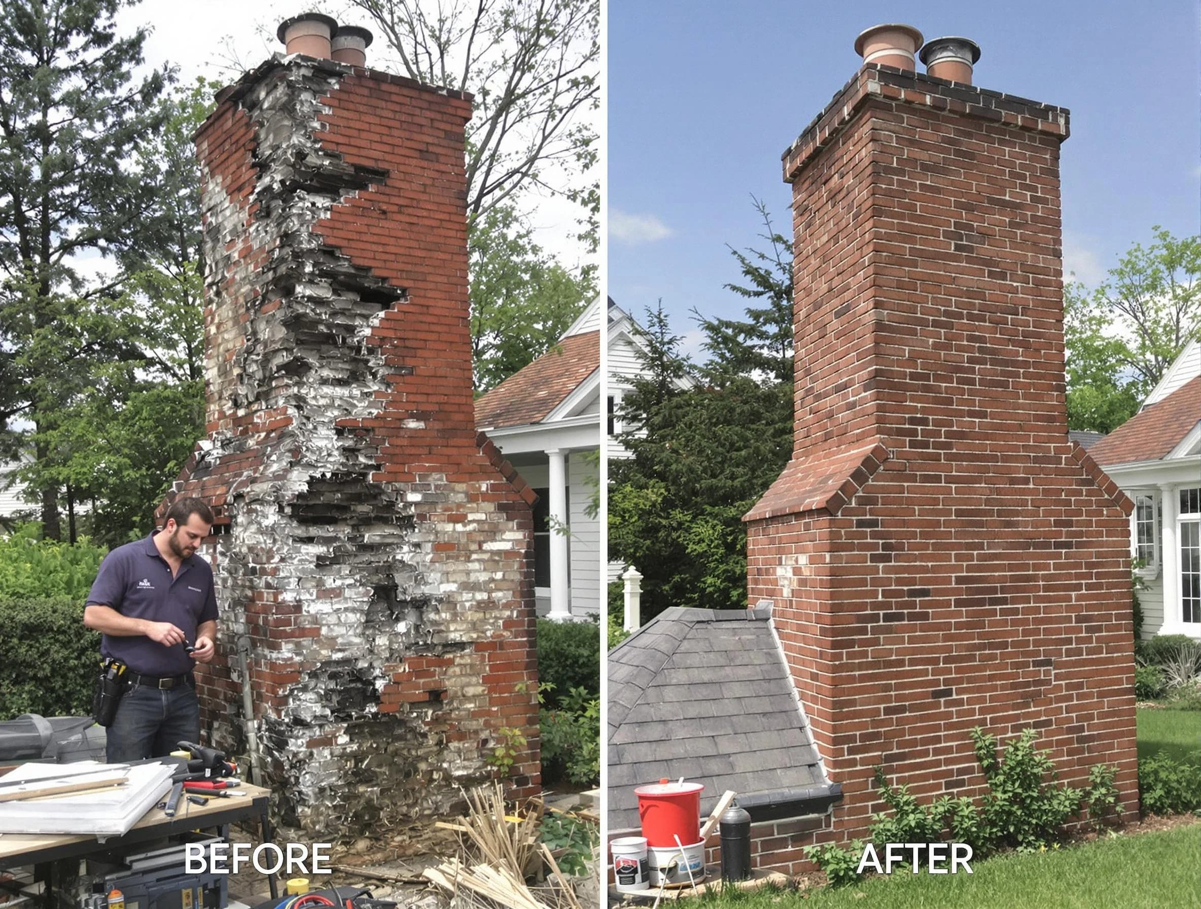 Staten Island Chimney Sweep performing a full chimney restoration in Staten Island, NY