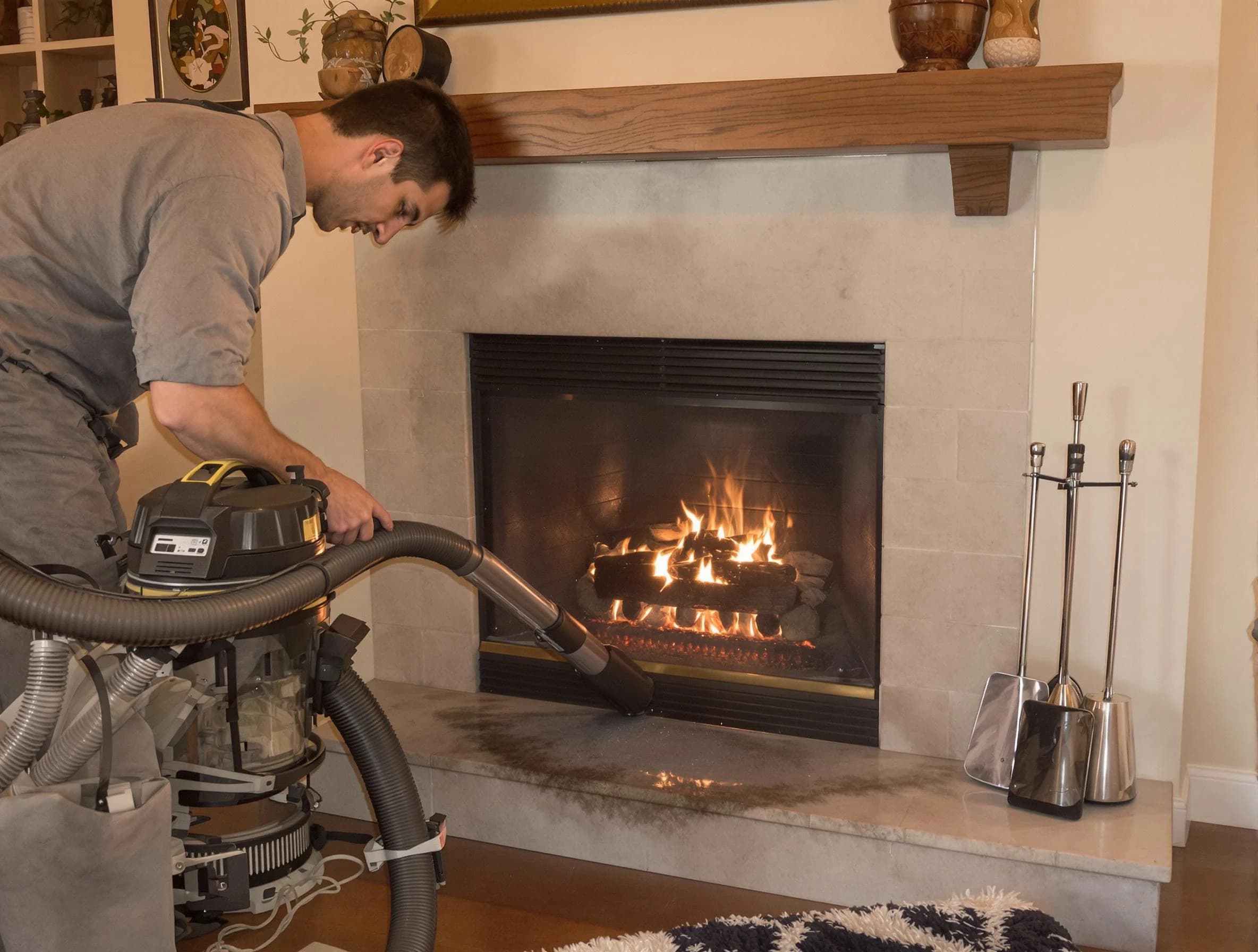 Routine fireplace upkeep by Staten Island Chimney Sweep in Staten Island, NY