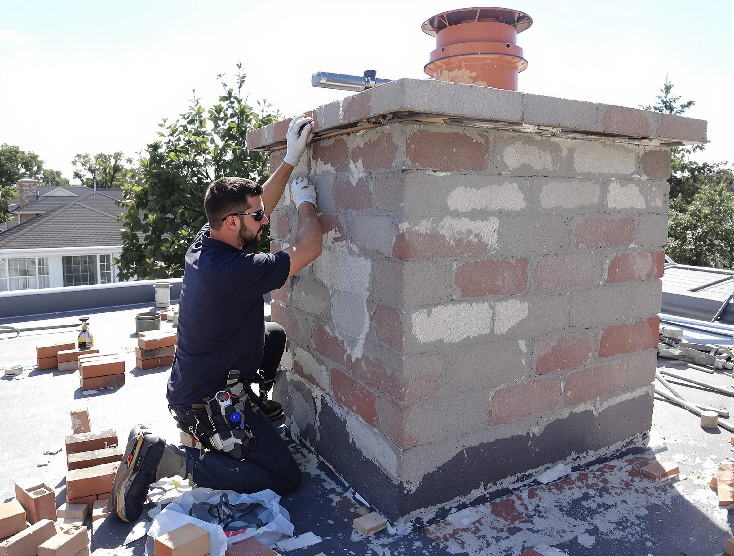 Advanced chimney repair process by Staten Island Chimney Sweep in Staten Island, NY
